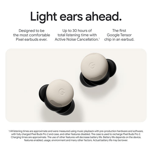 Google Pixel Buds Pro 2 In-Ear Noise Cancelling True Wireless Earbuds - Moonstone