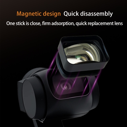 Objectif grand-angle compatible avec l'Osmo Pocket 3 de DJI, fixation magnétique/revêtement multiple/verre optique, objectif grand-angle magnétique