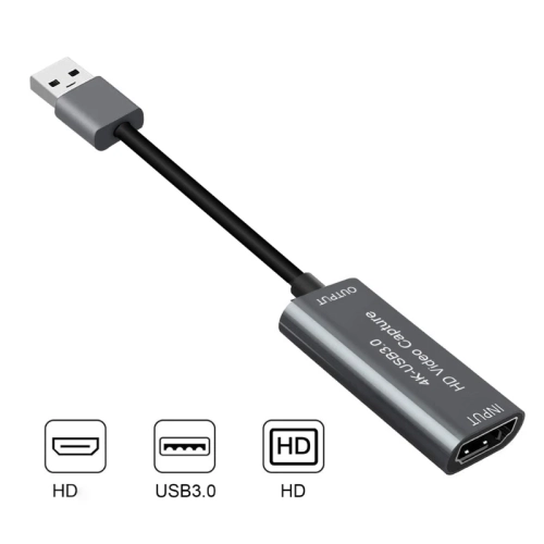 Carte de saisie vidéo, carte de saisie USB 3.0 HDMI à USB-C, carte d'enregistrement vidéo pour la diffusion en continu de jeux vidéo en direct, pour