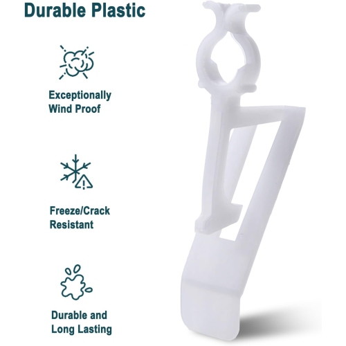 LightingByHHD All-in-One Christmas Light Clips – 100 Pack – For C7/C9 Bulbs – Gutter & Shingle Mounting – Professional Grade, White