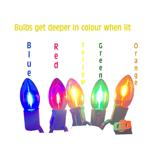 Ampoules de rechange C9 LED de LightingByHHD – Lampe de Noël de style filament, incassable, pour douille E17 – Boîte de 25, vert