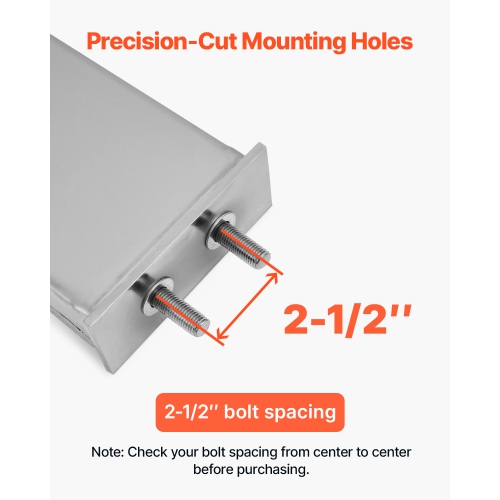 VEVOR 1 Pair Stainless Steel Mud Flap Hangers with Light Cutouts, 2-1/2" Bolt Spacing, Spring Loaded Mudflap Hangers for Semi Trucks, Semi Truck Mud