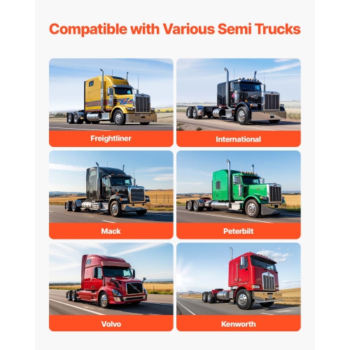 VEVOR 1 Pair Stainless Steel Mud Flap Hangers with Light Cutouts, 2-1/2" Bolt Spacing, Spring Loaded Mudflap Hangers for Semi Trucks, Semi Truck Mud