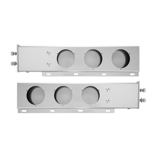 VEVOR 1 Pair Stainless Steel Mud Flap Hangers with Light Cutouts, 2-1/2" Bolt Spacing, Spring Loaded Mudflap Hangers for Semi Trucks, Semi Truck Mud