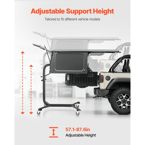 VEVOR 200 lbs Hard Top Remover Lift, Jeep Hardtop Removal and Storage System, Compatible with Jeep Wranglers 2 & 4 Door YJ, TJ, JK, JL & 4XE and Ford