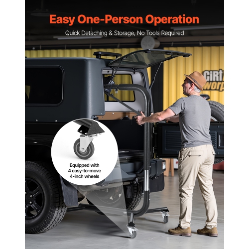 VEVOR 200 lbs Hard Top Remover Lift, Jeep Hardtop Removal and Storage System, Compatible with Jeep Wranglers 2 & 4 Door YJ, TJ, JK, JL & 4XE and Ford