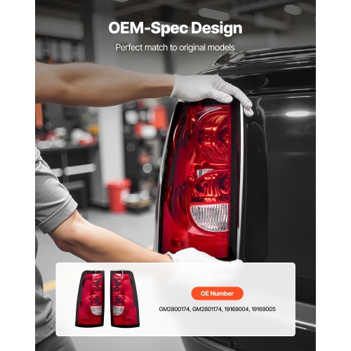 VEVOR 2PCS Tail Light Assembly Compatible with 2003-2006 Chevy Silverado 1500 1500 HD 2500 2500 HD 3500, 2007-2007 Chevy Classic, Driver & Passenger