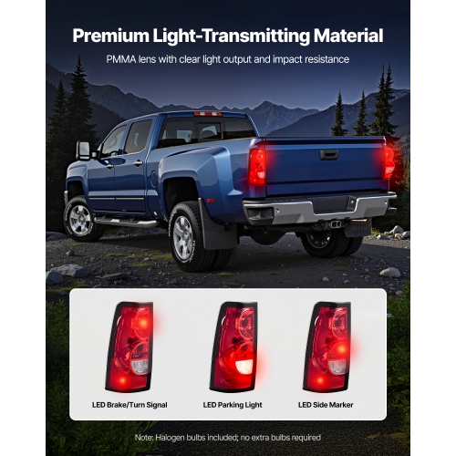 VEVOR 2PCS Tail Light Assembly Compatible with 2003-2006 Chevy Silverado 1500 1500 HD 2500 2500 HD 3500, 2007-2007 Chevy Classic, Driver & Passenger