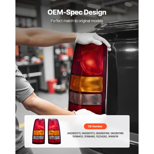 VEVOR 2PCS Tail Light Assembly Compatible with 1999-2003 Chevy Silverado 1999-2006 GMC Sierra 1500 1500 HD 2500 2500 HD 3500, 2007 GMC Sierra Classic