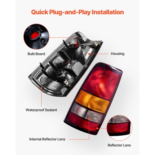 VEVOR 2PCS Tail Light Assembly Compatible with 1999-2003 Chevy Silverado 1999-2006 GMC Sierra 1500 1500 HD 2500 2500 HD 3500, 2007 GMC Sierra Classic