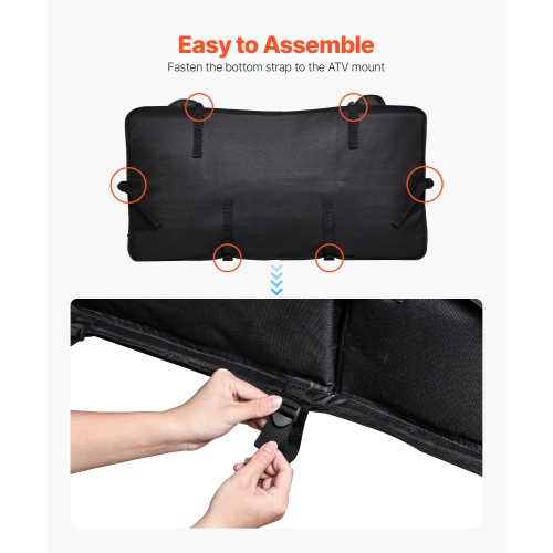 VEVOR 50L ATV Rear Storage Bag, ATV Rear Cargo Bag with Sponge Seat Cushion & Bottle Holder, 600D Oxford Cloth Rear Seat Gear Bag Fit Most ATVs with