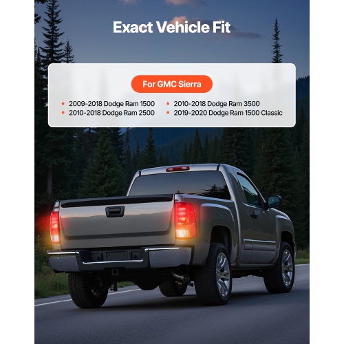 VEVOR Tail Light Assembly Compatible with 2009-2018 Dodge Ram 1500 2500 3500, 2019-2020 Dodge Ram 1500 Classic, Halogen Version Left Driver Side