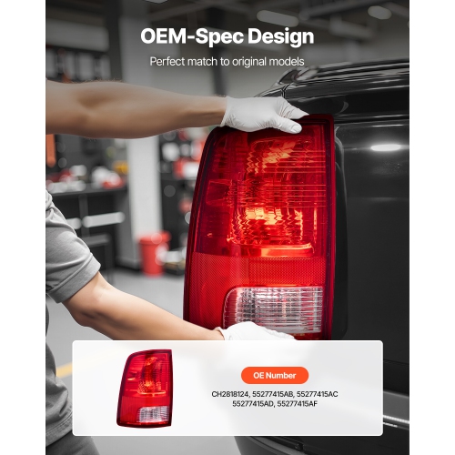 VEVOR Tail Light Assembly Compatible with 2009-2018 Dodge Ram 1500 2500 3500, 2019-2020 Dodge Ram 1500 Classic, Halogen Version Left Driver Side