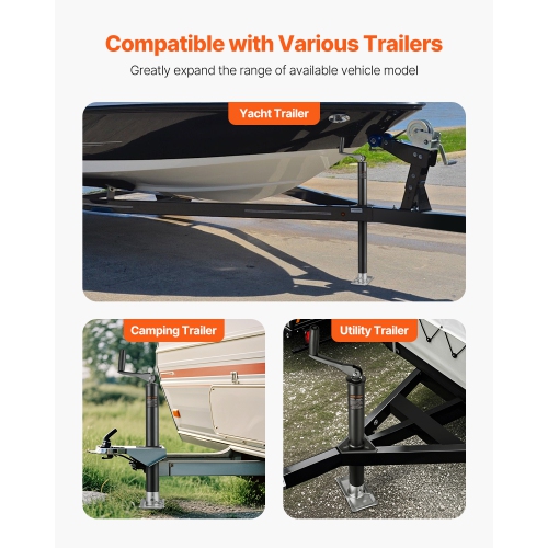 VEVOR 15-inch A-Frame Trailer Jack, 2000 lbs Dynamic Load Capacity, Trailer Jack Stand with Handle & Rectangular Footpad, Suitable for RV, Horse,
