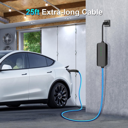 EVCONN - Chargeur NACS jusqu'à 16 A pour véhicule électrique portatif, cordon 25 pi - noir