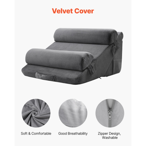 VEVOR Wedge Pillow for Sleeping, 4 Pcs Adjustable Orthopedic Bed Wedge Set, Support Arm Leg Neck Shoulder, Post Surgery Pillow for Back Pain, Acid