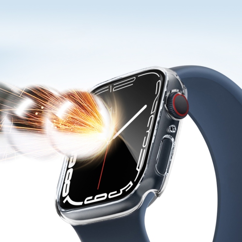 Étui pour Apple Watch Series 9/Series 8/Series 7 de 41 mm avec protecteur d'écran en verre trempé, pare-chocs et couvre-visage mince pour iWatch