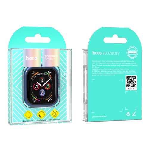 Étui pour Apple Watch Series 9/Series 8/Series 7 de 41 mm avec protecteur d'écran en verre trempé, pare-chocs et couvre-visage mince pour iWatch