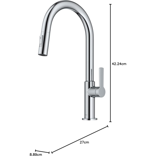 KRAUS Oletto Single Handle Pull Down Kitchen Faucet in Chrome, KPF-2820CH