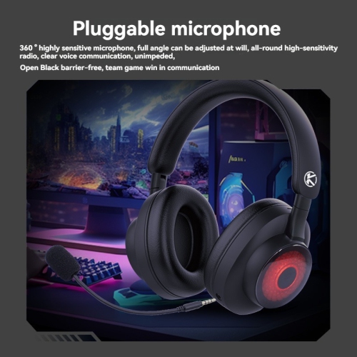 Tri-mode Headset - 2.4G/Bluetooth/Wired with Detachable Microphone, RGB Lighting, 40mm Drivers and Low Latency Long Battery Life, Gaming Music
