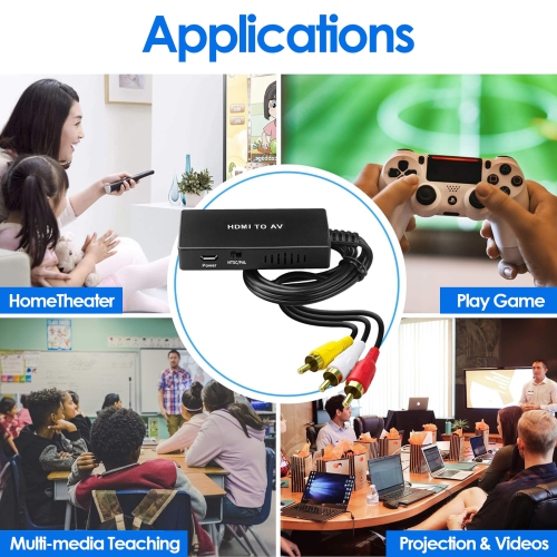 Convertisseur HDMI à AV portatif, idéal pour une utilisation à domicile