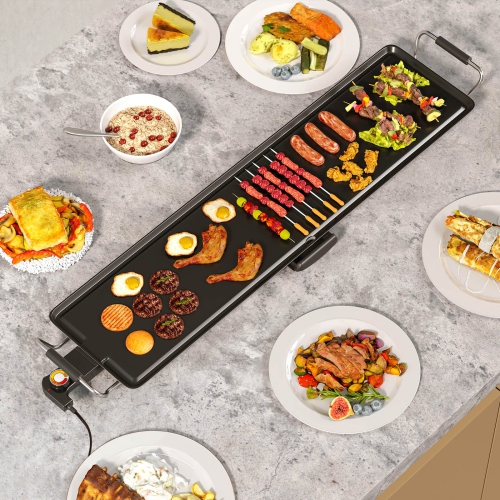 Costway 35" Extra Large electric Teppanyaki Grill with Adjustable Temperature Thermostats and Drip Tray
