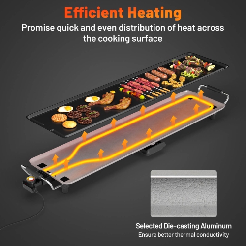Costway 35" Extra Large electric Teppanyaki Grill with Adjustable Temperature Thermostats and Drip Tray
