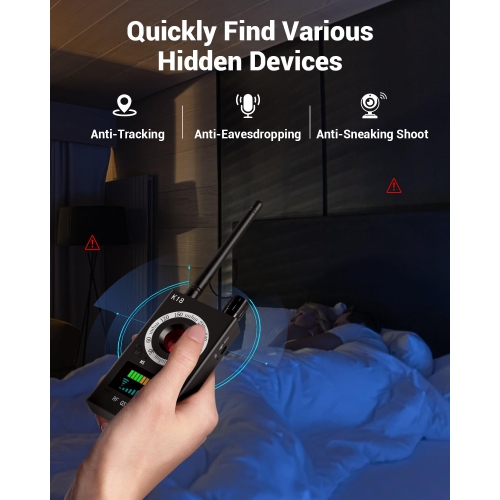 Portable Hidden Camera Detector, Anti-Spy Camera Finder, GPS Tracker Detector, Hidden Device Detector for Hotel, Bathroom, Home, Office