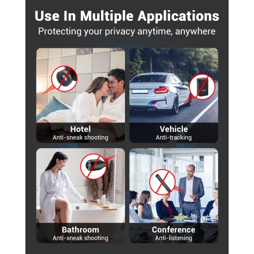 Portable Hidden Camera Detector, Anti-Spy Camera Finder, GPS Tracker Detector, Hidden Device Detector for Hotel, Bathroom, Home, Office