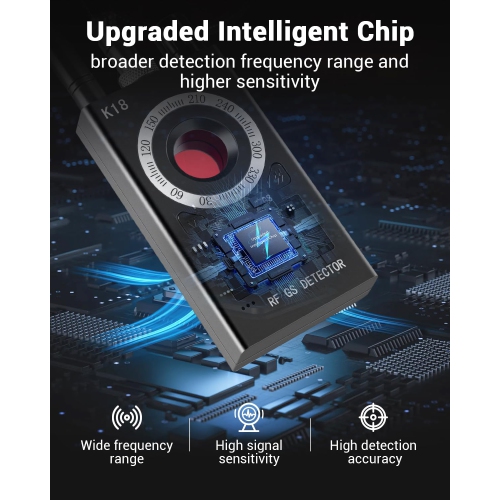 Portable Hidden Camera Detector, Anti-Spy Camera Finder, GPS Tracker Detector, Hidden Device Detector for Hotel, Bathroom, Home, Office