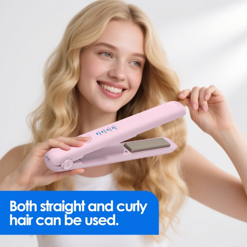 Fer plat sans fil, fer à friser portatif, outil de coiffure rechargeable USB pour les voyages et la maison