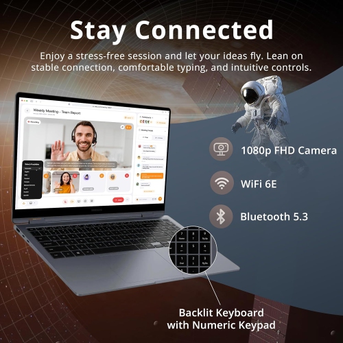 Samsung Galaxy Book4 2-in-1 15.6" FHD Touchscreen Laptop,16GB DDR5 RAM, 2TB Storage(1TB SSD+1TB Docking Station Set), Intel Core i7 150U,Backlit