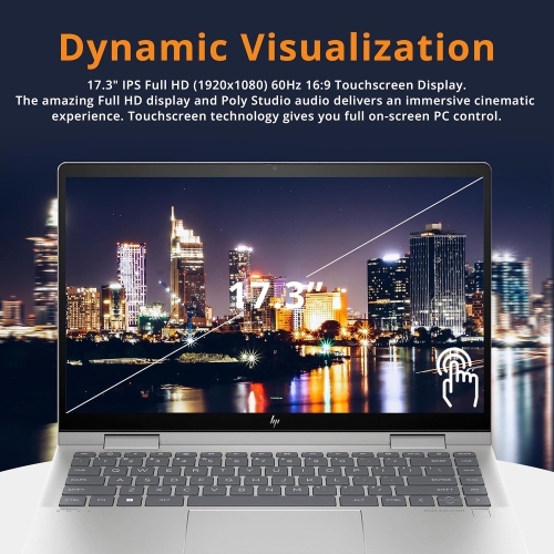 Refurbished - HP Envy 17.3" FHD Touchscreen Laptop, Intel Core Ultra 7 155U, 4TB PCle SSD, 64GB RAM, NVIDIA GeForce RTX 3050, Backlit Keyboard, Wi-Fi