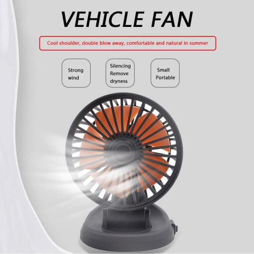 Mini Car Fan, Car Cooling Sticky Fan Cigarette Lighter Plug, Portable Fan for 24V Cars, Vans, Trucks, SUVs, RVs