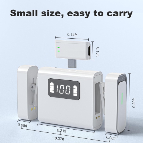 Micro-cravate sans fil compatible avec Android et iPhone 16, mini micro pour entrevue d'enregistrement vidéo de blogues vidéo, microphone sans fil à