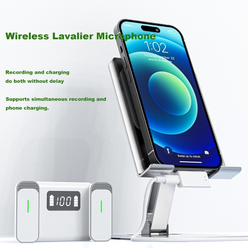 Micro-cravate sans fil compatible avec Android et iPhone 16, mini micro pour entrevue d'enregistrement vidéo de blogues vidéo, microphone sans fil à