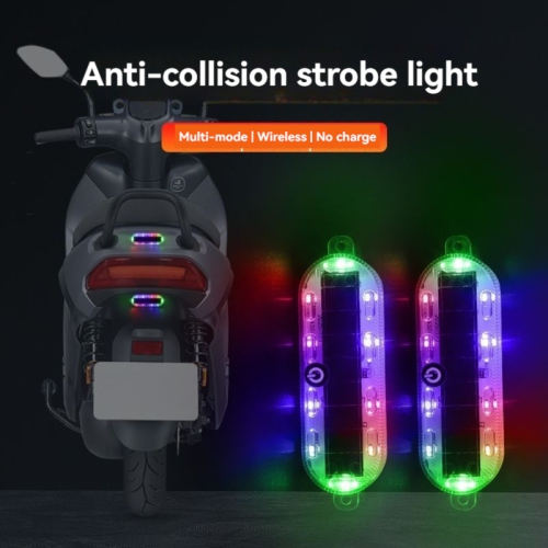 Solar LED taillights for cars, motorcycles, and electric vehicles. Anti-rear-end collision warning light. Solar charging, automatic light sensor