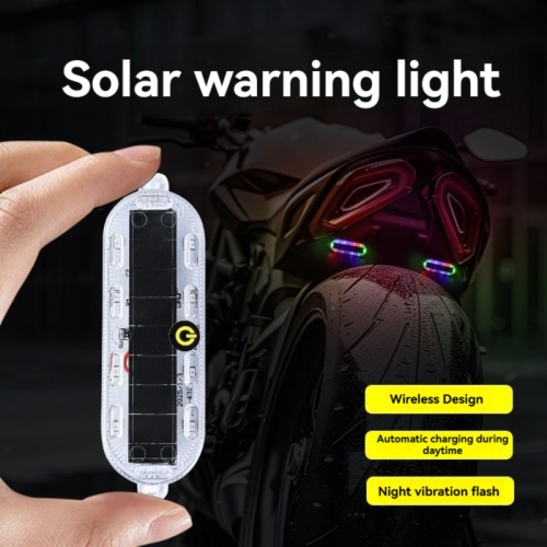 Solar LED taillights for cars, motorcycles, and electric vehicles. Anti-rear-end collision warning light. Solar charging, automatic light sensor