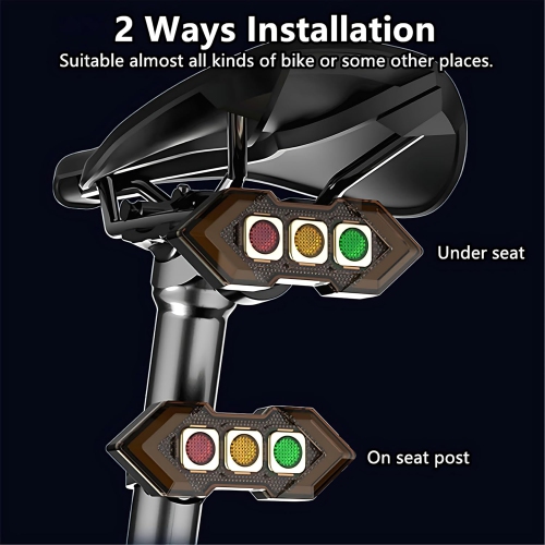 Turn signal taillight with wireless remote control, smart bicycle taillight with brake sensor function, suitable for cycling, and equipped with 6