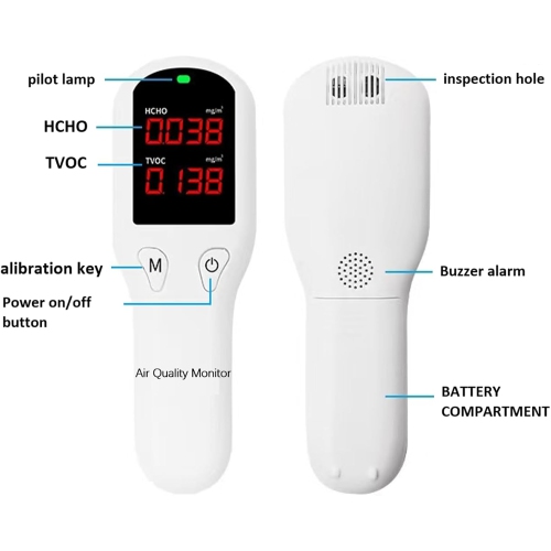 Détecteur de formaldéhyde, compteur de formaldéhyde haute précision, détection de formaldéhyde, détection de TVOC, étalonnage rapide, convient à la