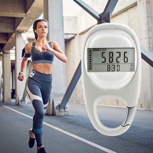 3D Digital Pedometer, Walking Pedometer, Portable Sports Pedometer with Keychain, Large Display for Jogging, Hiking, and Running, No App or Phone