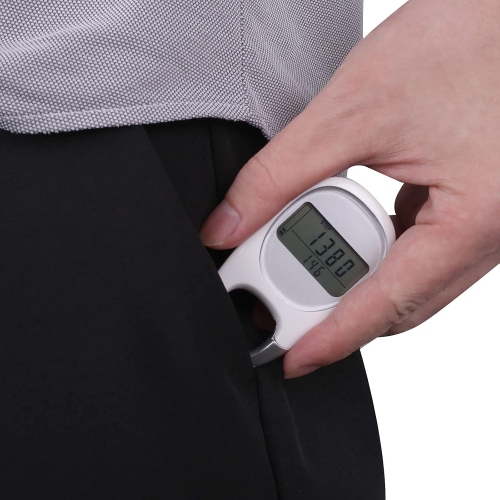 3D Digital Pedometer, Walking Pedometer, Portable Sports Pedometer with Keychain, Large Display for Jogging, Hiking, and Running, No App or Phone