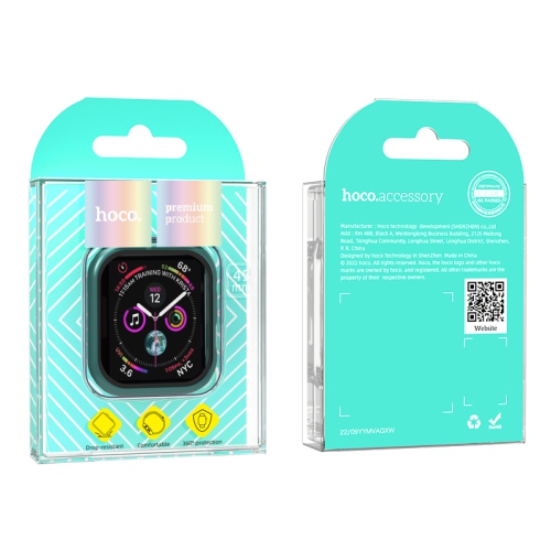 Étui protecteur d'écran tout autour pour Apple Watch Series 9/8/7/SE 2 45&nbsp;mm, étui protecteur d'écran en verre trempé ultramince pour couverture