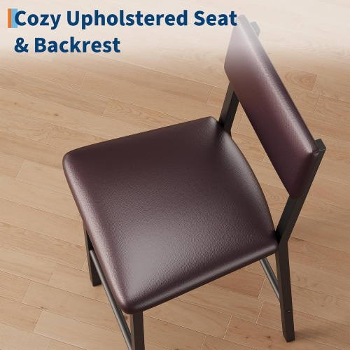 Ensemble de table de cuisine 3 pièces avec 2 tabourets rembourrés pour la cuisine, appartement, brun