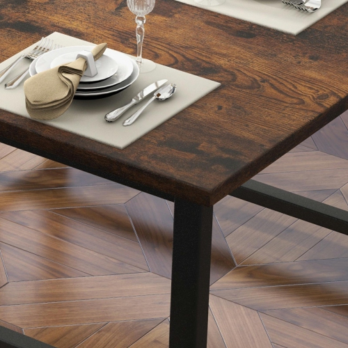 Ensemble 3 pièces avec table de salle à manger rectangulaire Farmhouse et 2 banc rembourré pour appartement