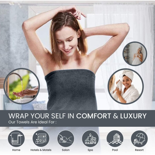 Canadian Linen Premium Bath Towels Set, 4 Pack, 26”x52” 500 GSM, Soft Absorbent Ring Spun Terry Cotton Lightweight Quick Dry Towels, Home Bathroom