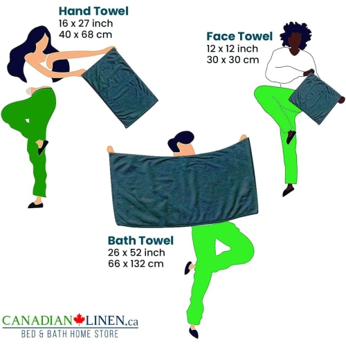 Canadian Linen Premium Bath Towels Set, 4 Pack, 26”x52” 500 GSM, Soft Absorbent Ring Spun Terry Cotton Lightweight Quick Dry Towels, Home Bathroom