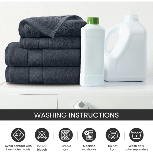 Canadian Linen Premium Bath Towels Set, 4 Pack, 26”x52” 500 GSM, Soft Absorbent Ring Spun Terry Cotton Lightweight Quick Dry Towels, Home Bathroom