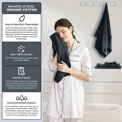 Canadian Linen Premium Bath Towels Set, 4 Pack, 26”x52” 500 GSM, Soft Absorbent Ring Spun Terry Cotton Lightweight Quick Dry Towels, Home Bathroom