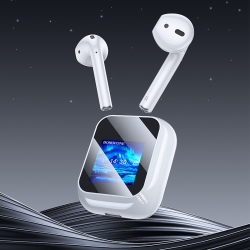 BW86 Brocade True Wireless BT 5.4 Earphones with Touch Screen(White)